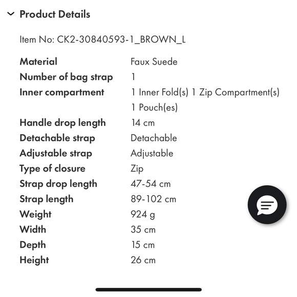 Charles & Keith Tan Suede Crossbody Bag - Picture 5 of 5